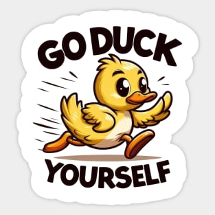 Funny duck, Go Duck Yourself! Sticker